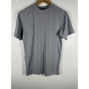 Reebok PlayDry Shirt Mens Large Gray Athletic Performance Tagless Lightweight